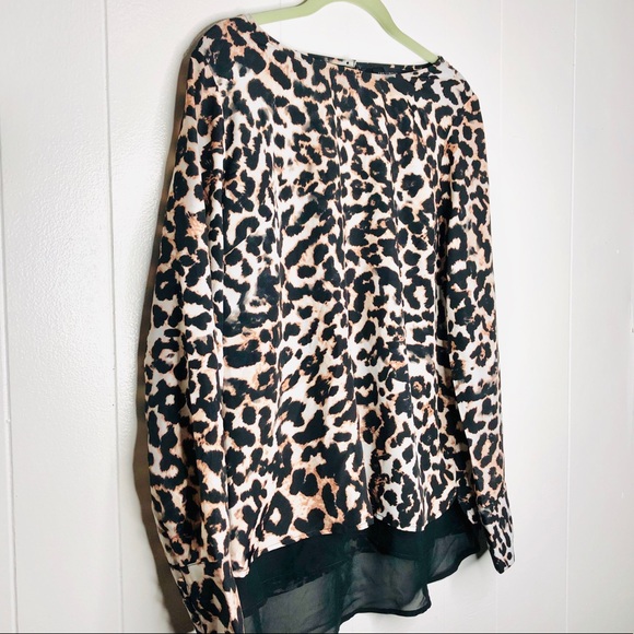 The Limited Tops - The Limited Animal Print Hi Low Top Size Medium